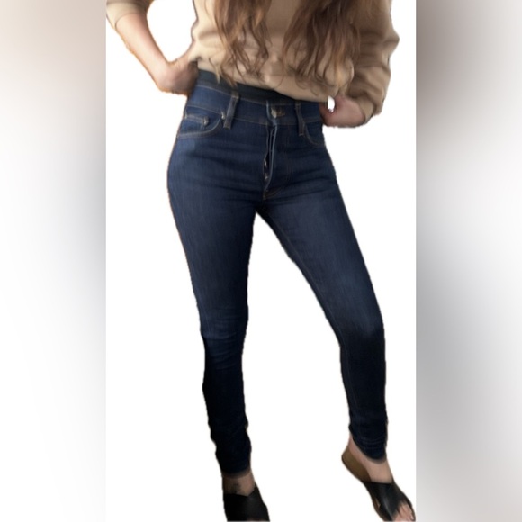 Amiri ladies 30w high waisted deep indigo rare jeans second skin stretch nwot